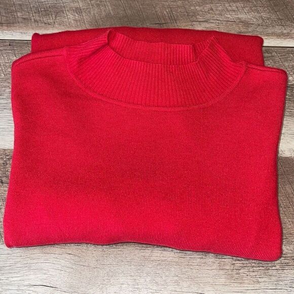 Chico's Womens Mock Neck Blended Knit Long Sleeve Tunic Sweater Red Size 2 Large - Picture 5 of 10